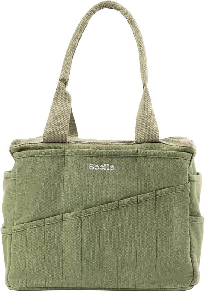 Soolla Studio Bag: Art Supply Storage Organizer & Pottery Tool Bag, Washable Tote, Yarn Bag, Crochet, 30 Pockets, 15+ Colors by Soolla
