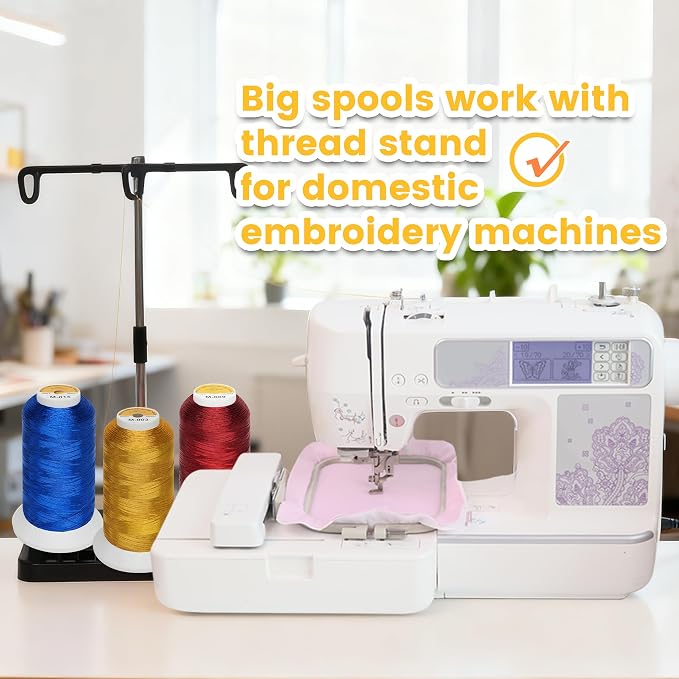 New brothread Metallic Embroidery Machine Thread - Light Silver M-020 | Single Huge Spool, 2500M (2735Y) Each, for Commercial and Domestic Embroidery Machines - Image 7