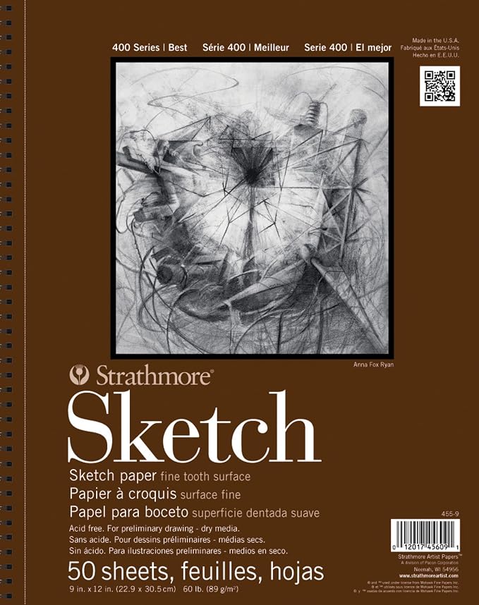Strathmore 400 Series Sketch Pad, 11x14 inch, 50 Sheets - Artist Sketchbook for Drawing, Illustration, Art Class Students by StrathmorePaper