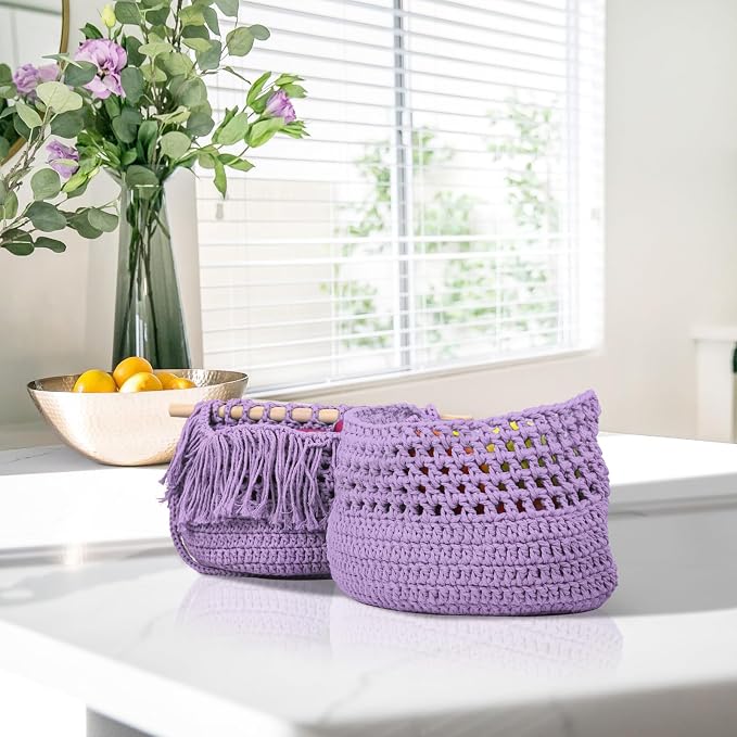 ZUEXT Macrame Cord, Light Violet, 5mm x 328yds Cotton String Macrame Yarn | Natural Handmade, 4 Strands Twisted Cotton Rope, for Craft Wall Hanging Weaving Tapestry Dream Catchers Hanger DIY Gift, 300m - Image 5