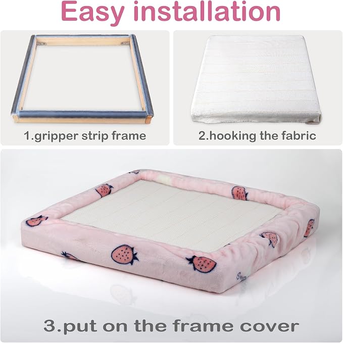 Rug Hooking Frame, Punch Needle Frame, Gripper Strip Frame,Cross Stitch Hoop, with Frame Flannel Cover (9.8*9.8 inch) - Image 5