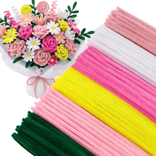 Yunsailing 300 Pcs Pipe Cleaners Bulk Craft Supplies 6 mm x 12 Inch Chenille Stems Pipe Cleaner for DIY Arts Crafts Decorations Flowers Decor Kids Crafts by Yunsailing