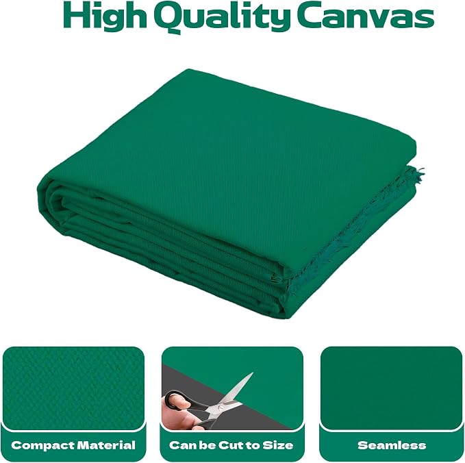 10oz Natural Cotton Blend Canvas Fabric, Duck Canvas Fabric, 60'' Wide for Arts & Crafts, Painting, Handmade Home Decor (Green, 1 Yard) - Image 2