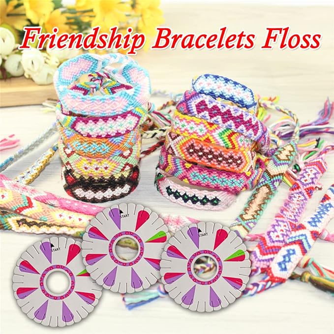 Embroidery Floss Rainbow Color 109 Skeins Per Pack Cross Stitch Threads Friendship Bracelets Floss Crafts Floss with 3 Weaved Plate（105 pcs Embroidery Floss +4 Metallic Embroidery Thread - Image 6