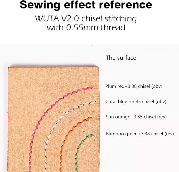 WUTA Leather Sewing Round Waxed Thread New 0.55 Polyester Hand Sewing Line for Leather Work Cord Tool DIY (Plum Red, 0.55mm) - Image 7