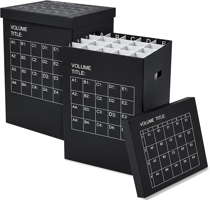 2 Pack Blueprint Holder Storage Organizer for Storing Poster Anchor Charts 32 Slots 25 x 14.2 x 14.2 Inch Blueprint Roll File Holder for Architectural Map School Office Home Items(Black) by PerKoop