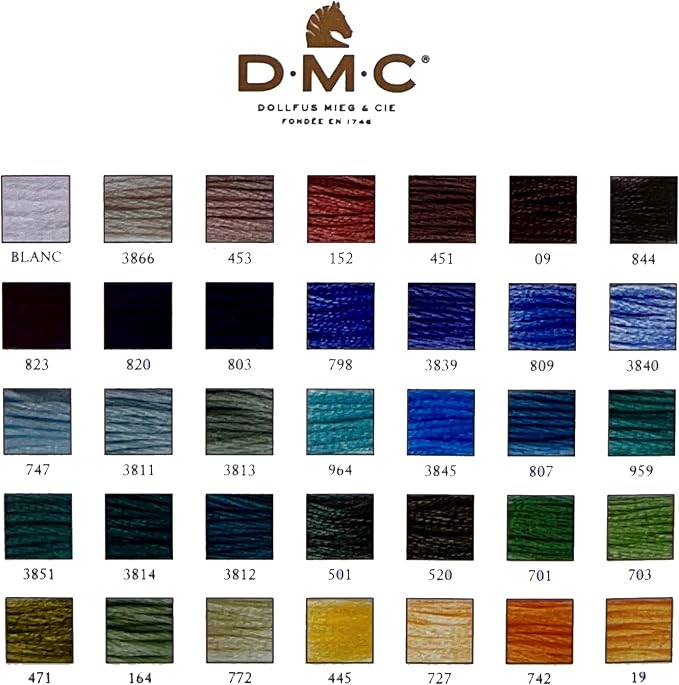 DMC Embroidery Floss, 35 Colors Scenic Tin Bundle with Hand Needles Size 5. | 35 DMC Cotton Embroidery Thread Assortment Pack Cross Stitch Supplies,Yarn Set, Premium String, Threads Kit, 8.7 Yard. - Image 3