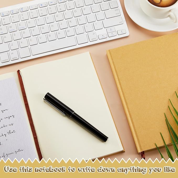 24 Pcs A5 Blank Notebook Journal Hardcover Sketchbook, 8.3 x 5.7 in | Bulk Unlined Sketch Book 100 Sheets/200 Pages Kraft Notebooks for Writing Drawing for Students School Office, Brown - Image 4
