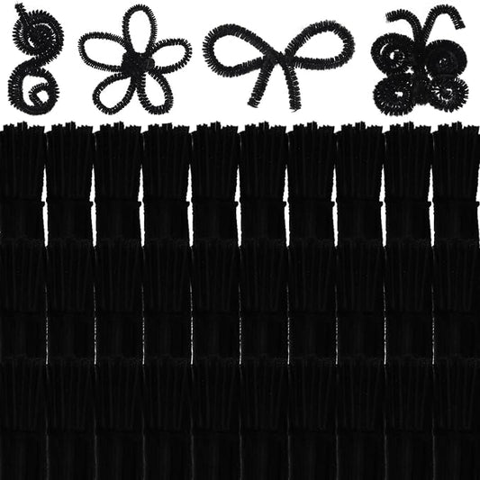Yunsailing 3000 Pcs Pipe Cleaners Bulk Craft Supplies 6 mm x 12 Inch Chenille Stems Pipe Cleaner for DIY Arts Crafts Decorations Flowers Decor(Black) by Yunsailing