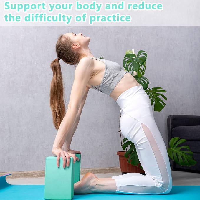 10 Pcs Yoga Blocks Bulk EVA Foam Blocks High Density Foam Brick Yoga Accessories, Improve Strength and Aid Balance and Flexibility, Supportive Soft Non Slip Surface for Pilates (Multicolor) - Image 3