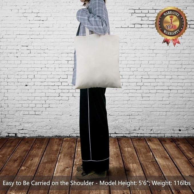 TOPDesign 1-Pack Economical Cotton Tote Bag, Lightweight Medium Reusable Grocery Shopping Cloth Bag, Suitable for DIY, Advertising, Promotion, Gift, Activity - Image 2