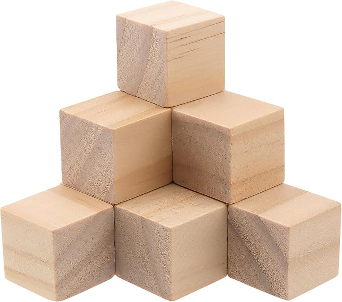 800 PCS 3/4 Inch Wooden Cubes Bulk, 2cm Unfinished Square Wooden Blocks, Smooth Blank Wood Blocks for Crafts, Painting DIY Projects - Image 6