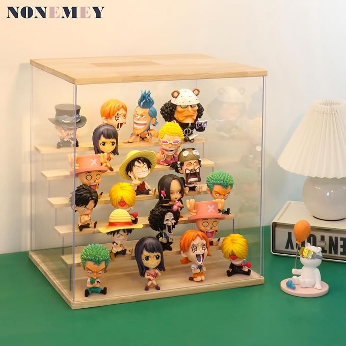 NONEMEY Acrylic Display Case with Light, Upgraded 3 Color Light & Adjustable Brightness Showcase ,6 Tier Dustproof Clear Toy Organizer Box for Action Figures, Collectibles, 15.7x12.5x16.5 in - Image 4