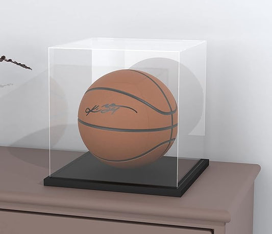 Clear Acrylic Display Case with Black Velvet Base, Dust-Proof Acrylic Showcase, Cube Counter-Tops Box for Large Collectibles (11x11x11 inch)