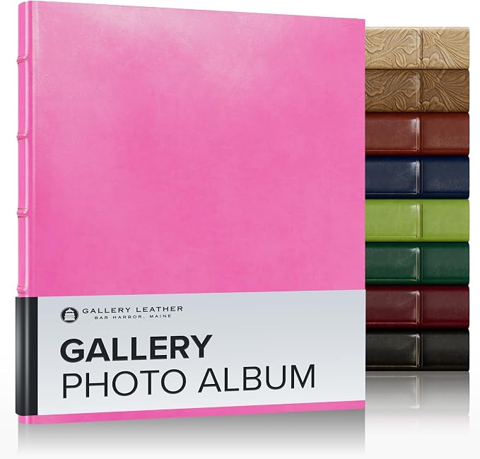 Gallery Leather Photo Album 4x6 Pictures with Slip-In Pockets & Writing | Space – Holds up to 120 Photos, Ring Bound, Made in USA – Acadia Hope - 11.75" x 10.5" by GalleryLeather