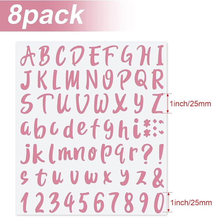Outus 576 Pcs 8 Sheets Letters Stickers Vinyl Alphabet Number Decals Back to School Supplies for Water Bottles Cups Mailbox Scrapbooking Bulletin Board Classroom Decor(Delicate Colors,1 Inch) - Image 2