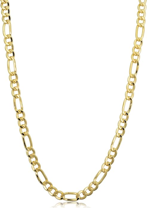 Kooljewelry Unisex Adult Figaro - 14k Gold Filled 4.35 mm Chain Necklace | Lobster Claw Clasp · Men's · Gift-Ready Jewelry by KoolJewelry