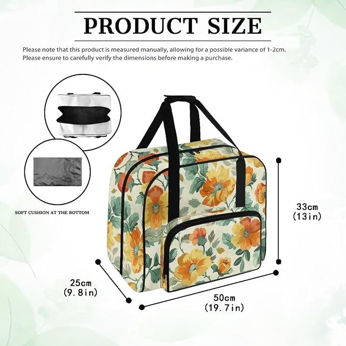 Yellow Flowers Sewing Machine Cover Sewing Machine Cover Dust Cover for Most Standard Sewing Machines Accessories Cover for Sewing Machine Sewing Bags and Totes Organizer - Image 7