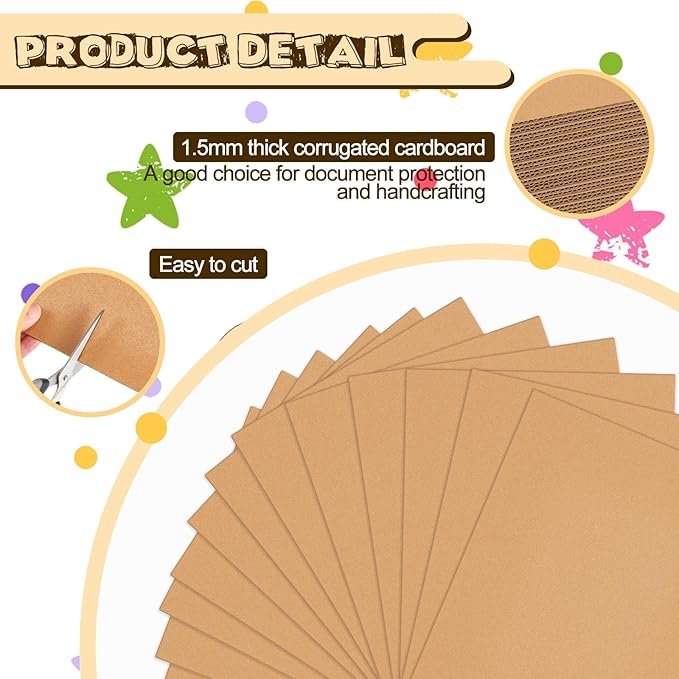 20 Pack 30 X 40 Inch Brown Cardboard Sheets | Corrugated Flat Inserts for Packing Shipping Mailing, Protective Separators for Fragile Items Dishes, DIY Crafts Projects - Image 3