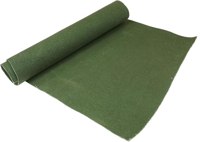 16 OZ Waxed Canvas Duck Fabric by The Yard Craft Upholstery Tan Fabric,100% Cotton One Yard (Green, 36x58 inch) - Image 3