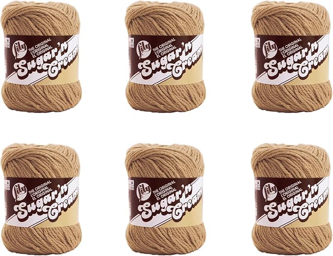 Lily Sugar'N Cream Jute Yarn - 6 Pack of 71g/2.5oz - Cotton - 4 Medium (Worsted) - 120 Yards - Knitting/Crochet by Lily