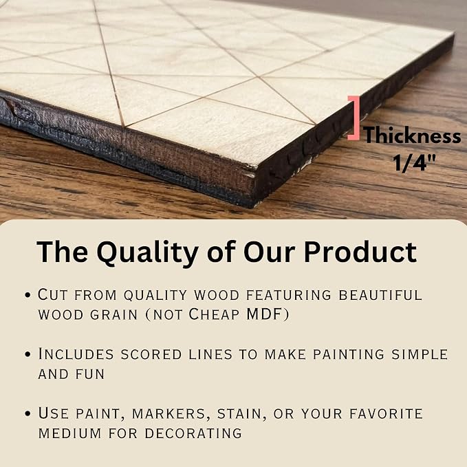 Wood Barn Quilts | Unfinished Wood Quilt Block Painting Sign | DIY Painting Craft Kit for Adults | Farmhouse Wall Art and Quilting Decor (15 inches, Friendship Star) - Image 8