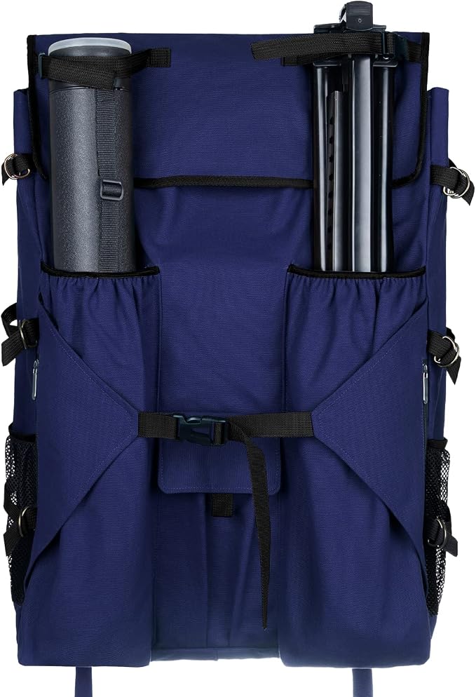 JJRING Heavy Duty Plein Air Artist Backpack With Handheld Strap, Blue | Art Supply Storage Tote Bag For Carrying 18x24 Artwork & Drawing Boards - Image 9