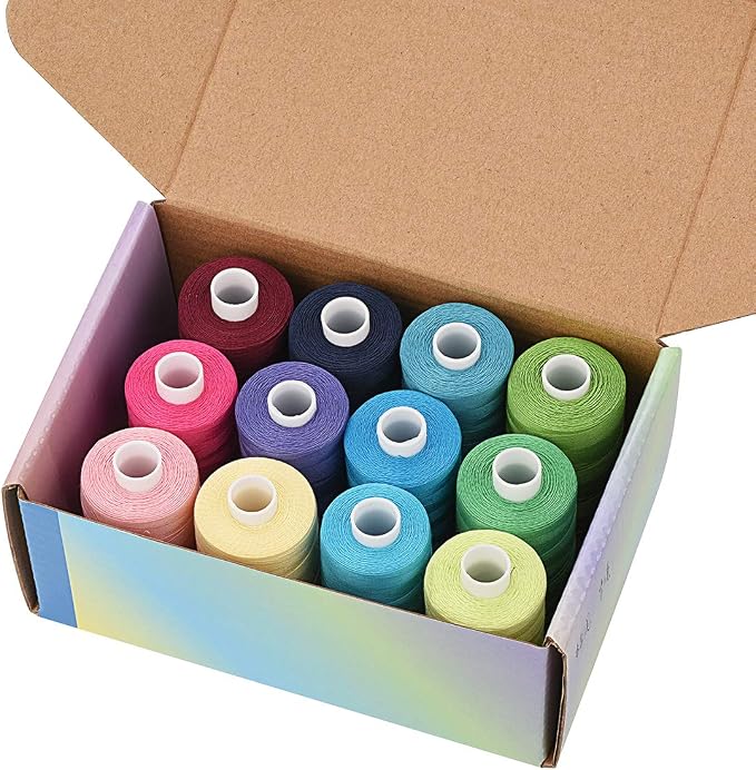 Simthread 12 Colors All Purposes Cotton Quilting Thread for Piecing Sewing Appliqué Embroidery etc - Image 5