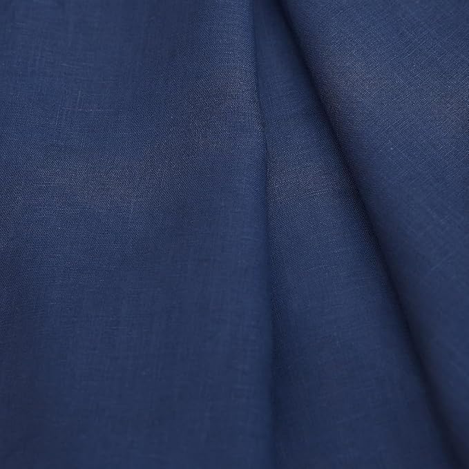 Japan Nature 100% Linen Fabric for Clothing, Home Decor, Pillow, Sofa, 55" Width, Craft by The Yard (Blue, 3 Yard) by Unknown