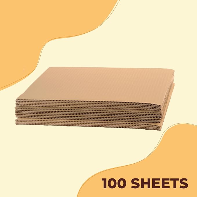 The Boxery Corrugated Cardboard Sheets 20''x20'' - (1/8'' Thick) | 100 Sheets | Brown | Insert Pads, Frame Backing, DIY Projects, Arts and Crafts, Dividers, Mailing, Packing Protection - Image 2