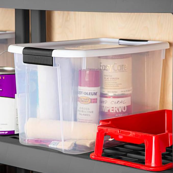 Sterilite Ultra Latch Box with Lids for Home and Office, 30 Quart, 6-Pack | Heavy-Duty and Stackable Plastic Containers with Latches for Closet, Cabinet, Bedroom, Bathroom and Dorm Room Organization - Image 7
