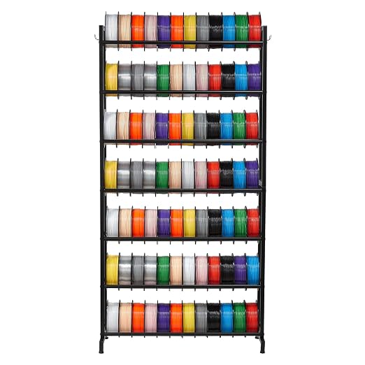 VEVOR 3D Printer Filament Storage Rack, 7 Tier Heavy Duty Storage Shelves for 3D Printing Filaments, Filament Spool Holders Racks for 3D Printing Studio, Home Studio, Office, Workshop (Shelf Only) by VEVOR