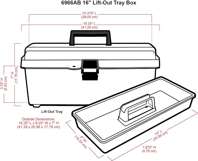 ArtBin 6966AB 16 in. Lift-Out Tray Box, Portable Art & Craft Organizer with Handle and Tray, Clear - Image 2