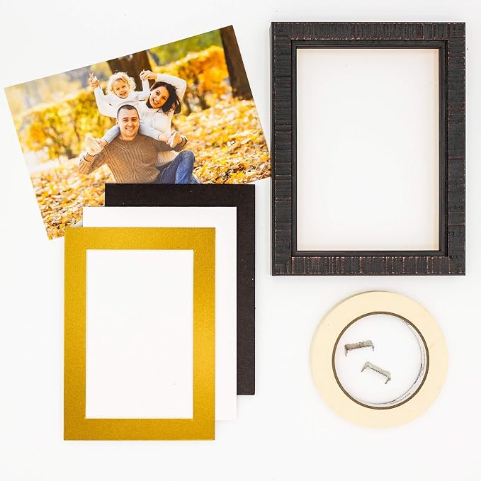 5x7 Mat for 8.5x11 Frame - Precut Mat Board Acid-Free Show Kit with Backing Board, and Clear Bags Metallic Gold 5x7 Photo Matte Made to Fit a 8.5x11 Picture Frame Matboard for Framing, Pack of 10 Mats - Image 6