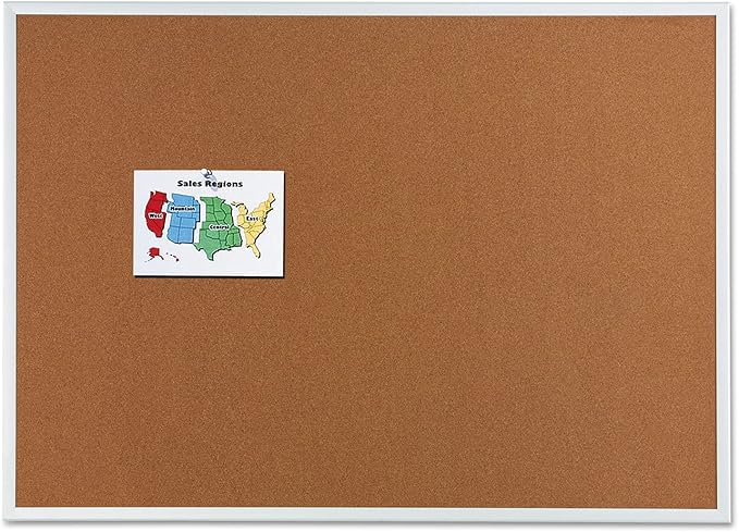 Quartet Cork Bulletin Board 72"W x 48"H Pin Board, Silver Aluminum Frame (2307) by Quartet