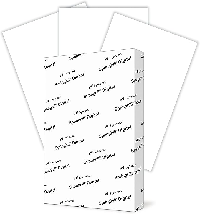 Springhill White 11” x 17” Cardstock Paper, 90lb, 163gsm, 250 Sheets (1 Ream) – Premium Lightweight Cardstock, Printer Paper with Smooth Finish for Greeting Cards, Flyers, Scrapbooking – 015110R by Springhill