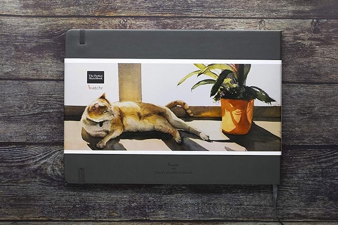 Etchr Perfect Sketchbook - A4 Landscape - Cold Press 100% Cotton - Hardcover Drawing Book 8.3”x11.7 with 44 Pages - Image 5
