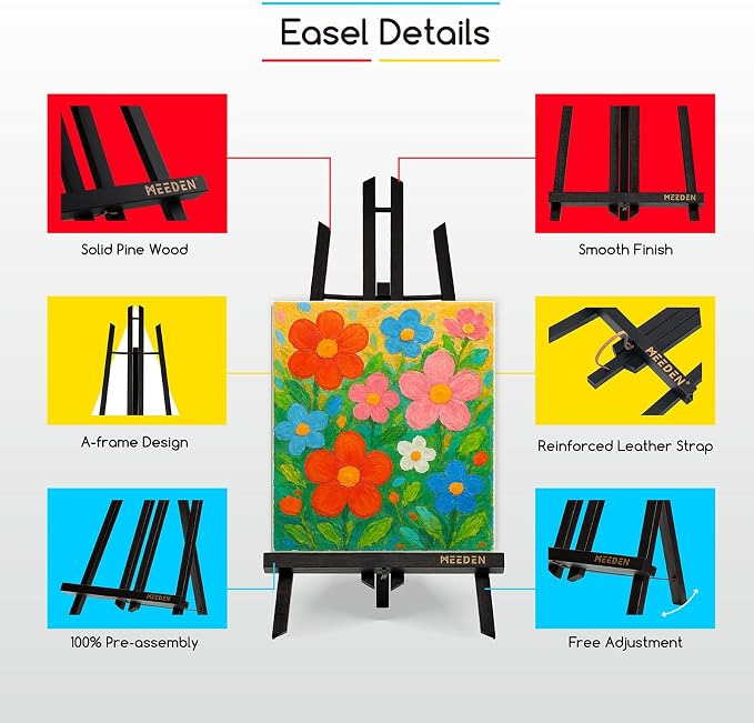 MEEDEN Tabletop Easel Stand for Display: 20" x 12 Pack Pine Wood Table Top Wooden Easel Stand for Sign - Black Mini Painting Easels for Picture Party Classroom - Image 3