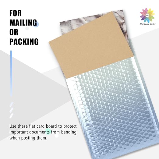 Mat Board Center, 50 Corrugated Cardboard Sheets 9x12 Inches Flat Card Board Inserts for Packing, Shipping, Mailing, DIY Crafts - Image 5