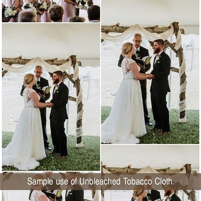50 Yards Natural Unbleached Tobacco Cloth Natural Cotton Fabric Lightweight for Wedding Decor by JCS - Image 5