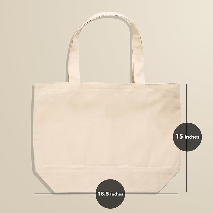 Carrywell Canvas Tote Bags 12-Pack, 15"x 18.5" - Image 4