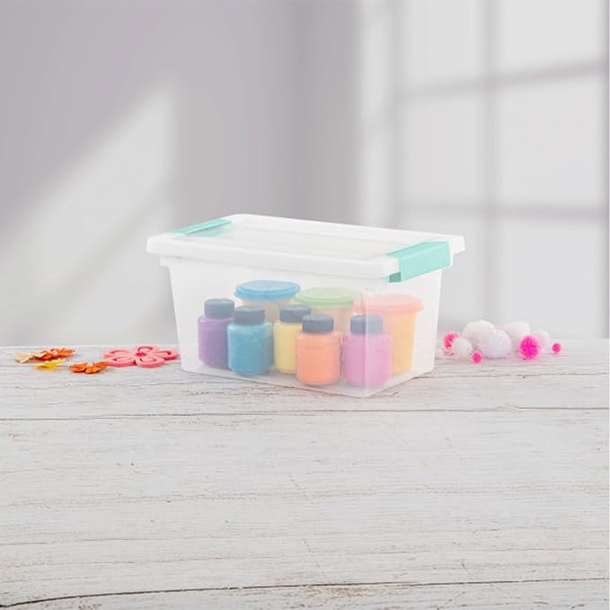 Sterilite 16-Pack Clip Box, Stackable Clear Plastic Bins with Latching Lids, Medium - Writing, Arts or Crafts Supplies Storage Containers for Home, Office, Classroom and Workshop Organization - Image 8