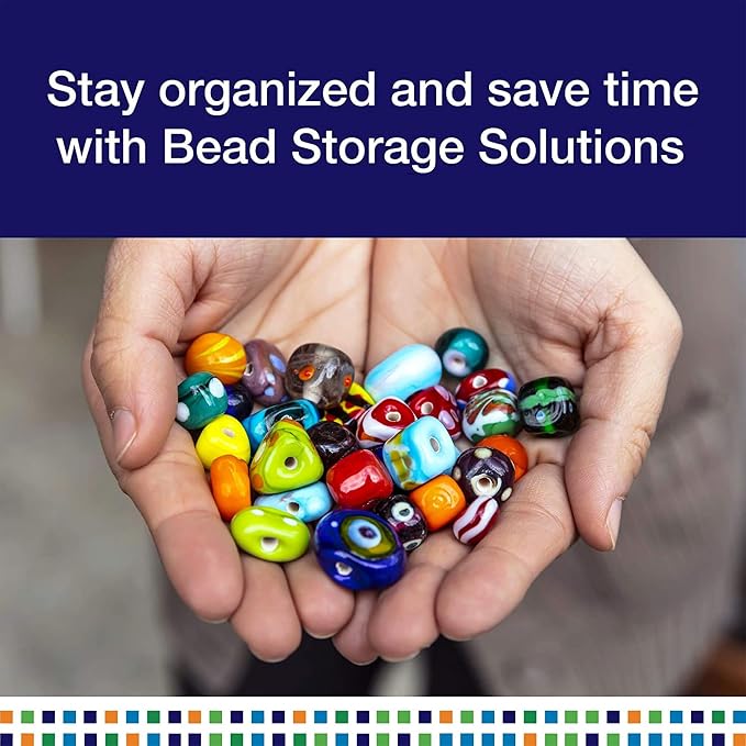 Elizabeth Ward Bead Storage Solutions Plastic Storage Tray and Bead Organizer with 78 Containers of Various Sizes, Tray, and Lid for Beads, Clear | Bead Organizing Bin with Tray, Lid and 78 Variable Sized Containers - Image 4