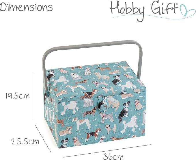 Hobby Gift Large Sewing Box Craft Storage Box with Handle Internal Accessories Tray Pin Cushion and Pocket for Sewing Knitting and Hobby Supplies - Image 4
