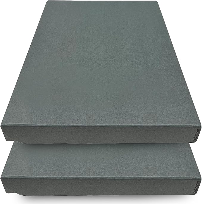 Golden State Art, Clamshell Archival Storage Box 13x19, Gray, Pack of 2 | Acid-Free Photo Box with Metal Edge Corner, Preserve And Store Paper Documents Cards Prints Arts and Crafts DIY Projects by GoldenStateArt
