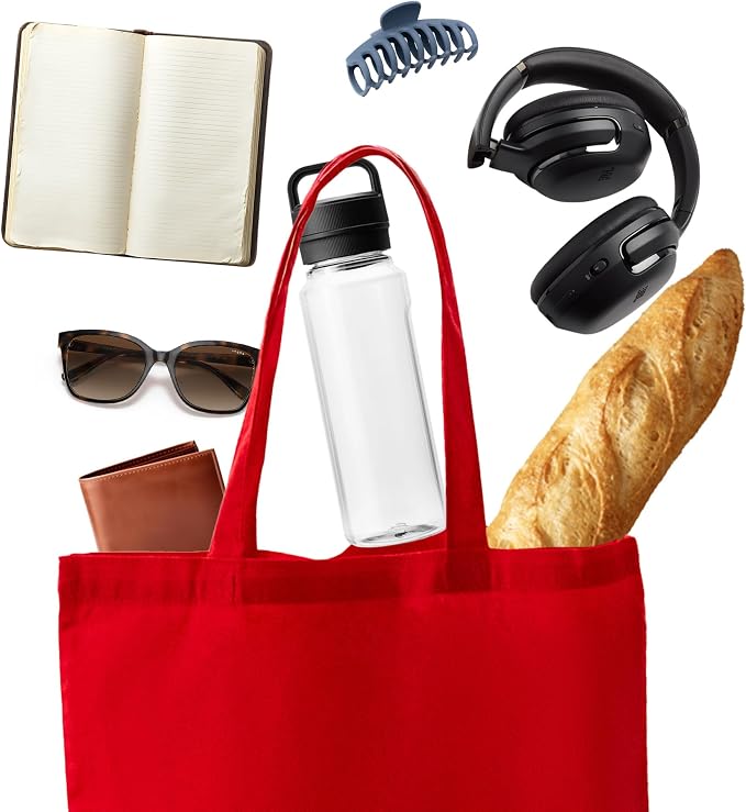 1 | 3 | 6 | 12 | 240 Pack 100% Cotton Tote Bags Bulk – Lightweight Promotional Totes for Events, Gifts, Craft - Image 4