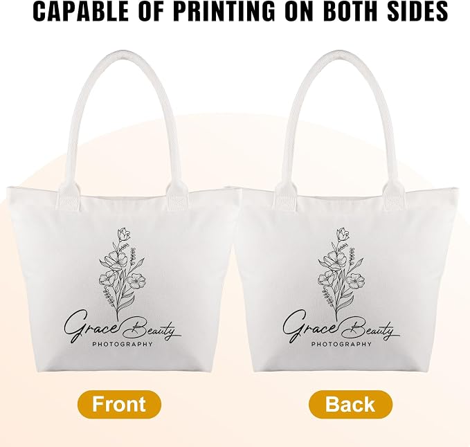 Custom Canvas Tote Bags Bulk with Logo 1 | 6 | 10 | 30 | 50 | 100 Pack Personalized Reusable Grocery Shopping Bags - Image 8