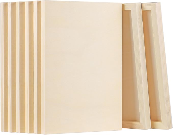 Aodaer 8 Pack Wood Panels 8 x 12 Inch Wooden Panels Canvas Unfinished Craft Wood Boards Panels for Art Crafts Acrylic and Oil Painting Pouring DIY Projects by Aodaer