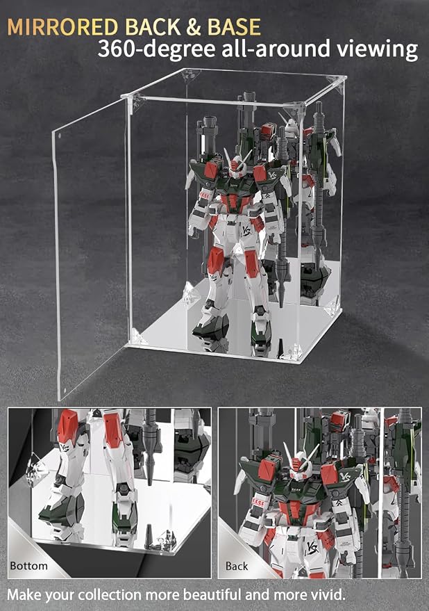 Clear Acrylic Display Case with Mirrored Back and Base, UV Protected Acrylic Box with Magnetic Door, Dustproof Display Box Showcase for Collectibles, Figures, Models, Toys (8x8x12inch) - Image 4