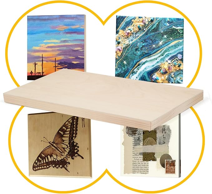 2 Pack 12x36'' Unfinished Birch Wood Panels for Painting | Gallery 1 1/2’’ Deep Wood Canvas, Cradle Boards for Acrylic Pouring, Art, Crafts, Epoxy Resin, Laser Engraving Cutting - Image 3